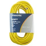 Viasonic Outdoor Extension Cord UL listed - 50FT - Heavy Duty & Durable, 14 Gauge, Safety Yellow Cord, Premium Lighted Plug, by Unity