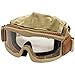 Lancer Tactical AERO Airsoft Tactical Safety Goggles -3mm Dual Pane Lens, Anti-Fog Glasses for Hunting and Cycling-One Len (Tan/Clear)
