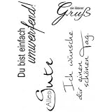 Efco Clear Stamp liebe Grüße, transparent A7 74 x 105 MM, 3–Piece