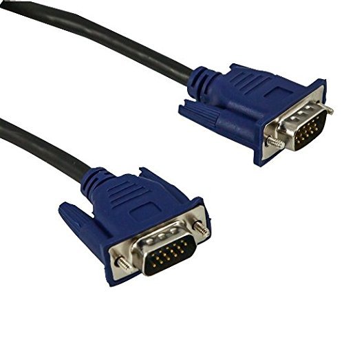 ENUODA Black Blue VGA 15 Pin Male to Male Plug Computer Monitor Cable Wire Cord 1.5M (4.9 Feet)