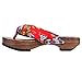 Ainiel Woman’s Japanese Traditional Clogs Geta Sandals (37 (US 6), Red)