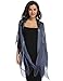 Rheane Shawls and Wraps for Evening Dresses Navy Blue Evening Gown Shawls and Wraps for Weddings Beach Dressy Scarf (Navy with Silver Glitter)