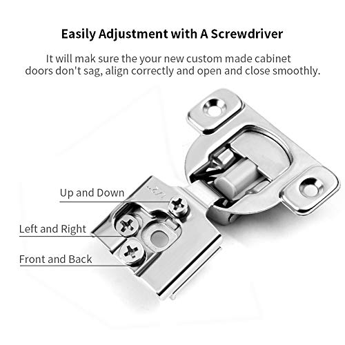 10 Pack Soft Close Hinge, ACRIMAX 1/2 Inch Overlay Face Frame