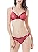 Ruzishun Women's Push up bra gauze transparent Underwear Set (Red, 34B)