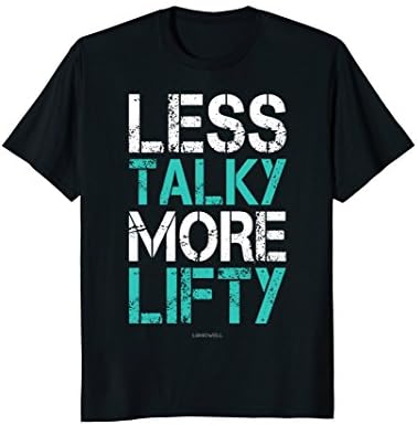 Mens Less Talky More Lifty Funny Gym Shirts 2XL Black