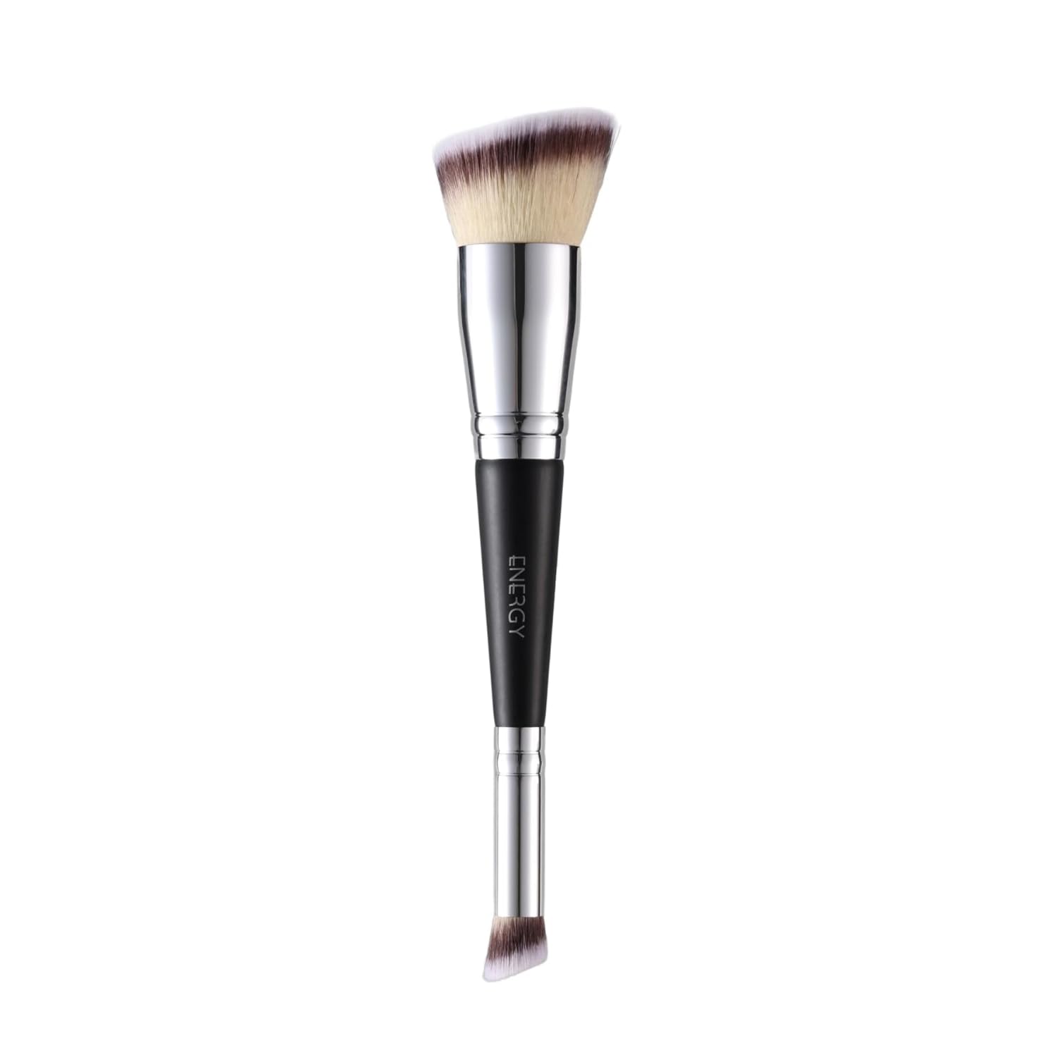 ENERGY Dual-Ended Foundation & Concealer Brush – 2-in-1 Angled Makeup Brush with Dense Vegan Synthetic Bristles for Liquid, Cream & Powder