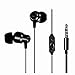 KingYou in-Ear Earbuds Earphone with Mic Premium Stereo Headphone Crystal Clear Sound Ergonomic Comfort-Fit iPhone, Android KS01(Black)