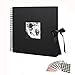 potricher 12x12 Inch DIY Scrapbook Photo Album Hardcover Blank Kraft Paper Scrap book for Wedding Anniversary Family (Black)