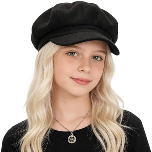 Amazon.com: LABANCA Kids PU Leather Beret Hat Newsboy Cap Vintage