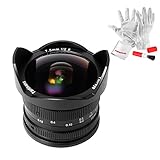 7artisans 7.5mm F2.8 APS-C Fisheye Fixed Lens For Sony Emount Cameras -
Black With Protective Lens Cap, Removable Lens Hood And Carrying Bag