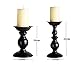 Happy E-life Classic Elegant Metallic Candle Holder Candlestick Wedding Decor(Black Set)