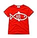 BIBNice Kids 2 Piece Cotton Short Sleeve Shirt and Shorts,Red-fish,2T