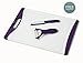 Chef Made Easy Large Plastic Cutting Board (Purple) with Drip Groove Includes Free Bonus Ceramic Peeler and 3