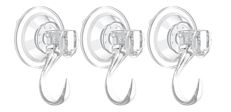 Photo 1 of 3 Pack Clear Suction Cup Hooks, Heavy-Duty Reusable Wreath Hangers for Glass Windows Smooth Doors, Waterproof Suction Cup Hooks for Shower Bathroom kitchenware and Christmas Wreaths,Up to 15 lbs (3)