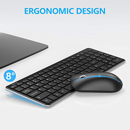 OMOTON Wireless Keyboard and Mouse Combo, Numeric Keypad/ Multimedia