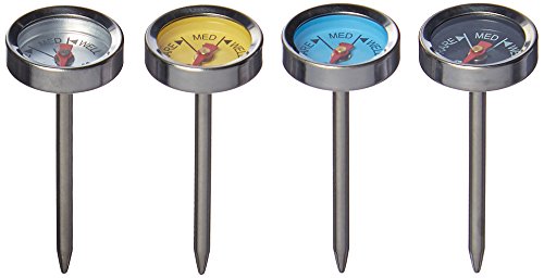 Escali AHS1-4 Easy Read Steak Thermometer Set, Silver