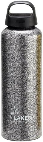 Laken Classic Water Bottle Wide Mouth Screw Cap with Loop - 1 Liter, Granite, 1000 ml