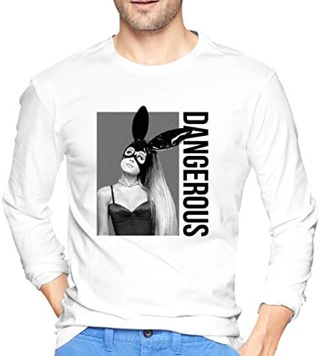 Men's Long Sleeve T-Shirts, Aria-na Dangerous Woman Gran-de Casual Cotton Round Neck Long Sleeve T Shirts