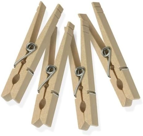 smileshop999 40 Pack Wood Clothes Pins Wooden Cloths Spring Craft Clothsline Laundry Holder
