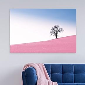 Canvas Wall Art - Romantic Landscape with a Lone Tree and a Swing - Giclee Print Gallery Wrap Modern Home Art Ready to Hang - 12x18 inches