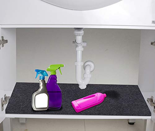 Under Sink Mat,Kitchen,Tray Drip,Premium Cabinet Liner Absorbent,Waterproof,Reusable,Washable Protects Cabinets,Drawers,Contains Liquids (Mats:36.7inches x 24inches)