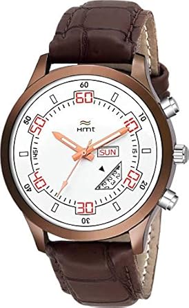 White Dial Day n Date Display-HM-GR088-WHT-BRW Watch - for Men