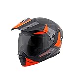 ScorpionEXO Unisex-Adult Modular/Flip Up Adventure Touring Motorcycle Helmet (Orange, X-Large) (EXO-AT950 Neocon)