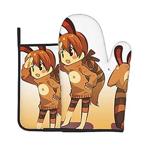 Xiaoxian Pokemon 86 Hittebestendige keukenovenhandschoenen, ovenhandschoenen en potdekselhandschoenen, veilig om te…