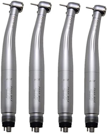 Teeth360 4 Holes High Speed E-generator Fiber Optic LED Standard Torque Push Button with 3 Water Spray (4 pack)