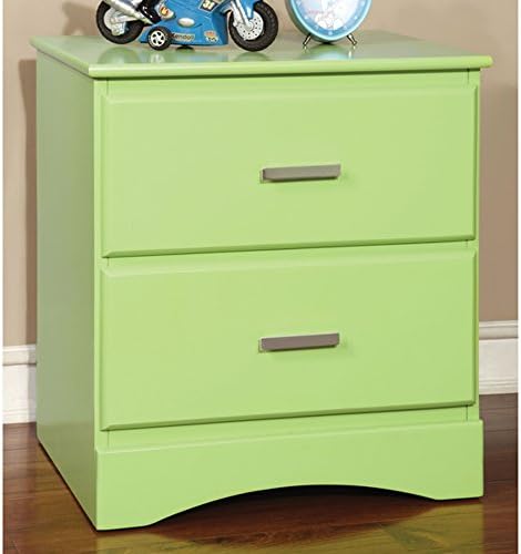 Wade Logan Kids Nightstand with 2 Drawers, Modern Toddler Room Side Table in Accent Color (Keylime Green)