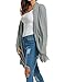 Zeagoo Women Asymmetric Draped Open Front Long Sleeve Soft Duster Cardigan Sweater,Gray,XX-Large