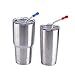 Set of 8 Stainless Steel Drinking Straws(10.5 inch)and Silicone Silencers,For 30 oz Tumblers