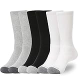 WANDER Men's Cotton Cushion Crew Socks Moisture Wicking for Running Hiking Everyday (8 Pairs)