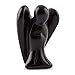 Crystal Allies Gallery® 1 Piece 50mm Natural Stone Carved Black Obsidian Angel with Carrying Pouch