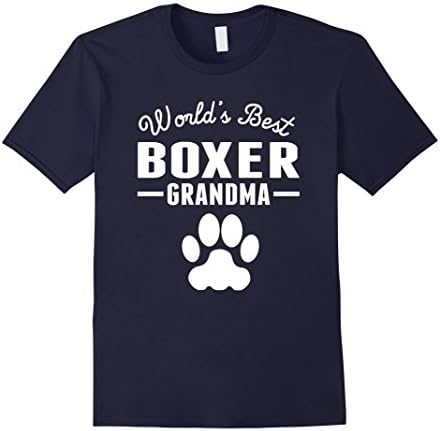 Mens World's Best Boxer Grandma T-Shirt XL Navy