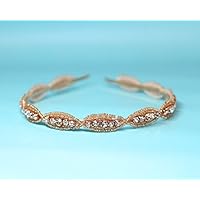 Rose Gold Beaded Bridal Hard Headband