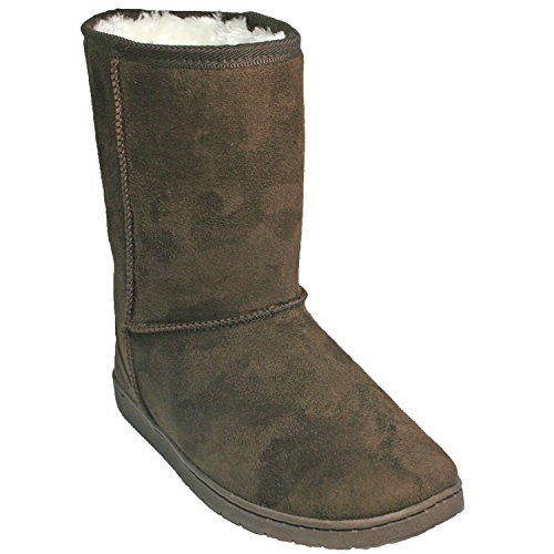 DAWGS Women's 9 Inch Faux Shearling Microfiber Vegan, Chocolate, 8 M US