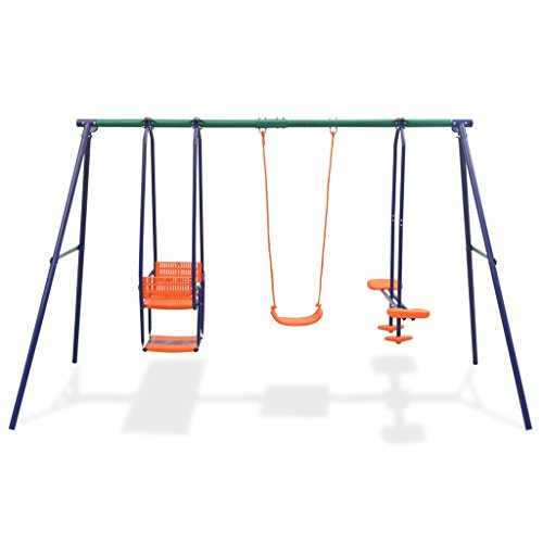 yorten Outdoor Spielplatz für Garten Schaukeln Gartenschaukel Kinderschaukel Schaukelset mit 5 Sitzen Belastbar bis 170 kg 302 x 158 x 180 cm – Bild 3