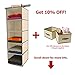 Ziz Home Hanging Closet Organizer | 5 Shelf Beige | Closet Hanging Organizer | Closet Organizer Hanging Shelves | Sweater Hanging Organizer | Hanging Clothes Storage Box Hanging Shelf Closet Organizer (1)
