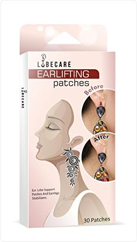 LobeCare Invisible Medical Graded Waterproof Ear Support Lobe Patches for Stretched or Torn with Directions to Apply - Pack of 30