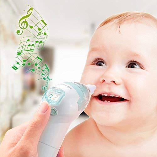 Baby Nasal Aspirator Battery Operated for Newborn Toddlers Nose Cleaner with 3 Operation Levels Safe Hygienic Snot Sucker Nostril Cleaner LCD Screen and Music Function 3 Size of Nose Cups - Thumbnail 2