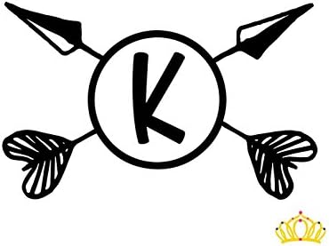Monogram Initial K Arrow Boho Decal Sticker for Cup Tumbler Laptop 2.5 in x 4 in