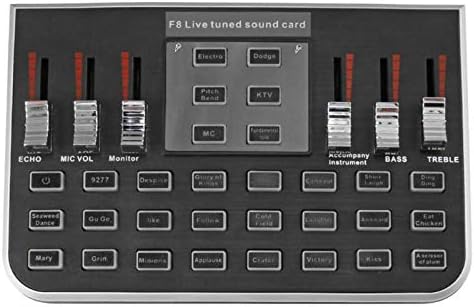 F8 4 Modes Studio Audio Mixer Microphone Webcast Entertainment Streamer Live Sound Card for Phone Computer PC