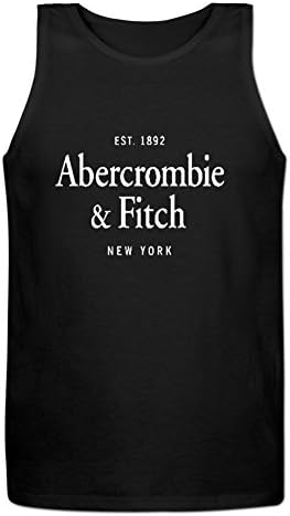 Redmene Crew Neck Abercrombie and Fitch Logo Tank Top For Men XXL Black