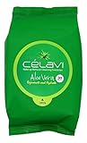 Celavi Makeup Remover Cleansing Wipes Removing Towelettes 2 Packs - 60 Sheets (Aloe Vera)
