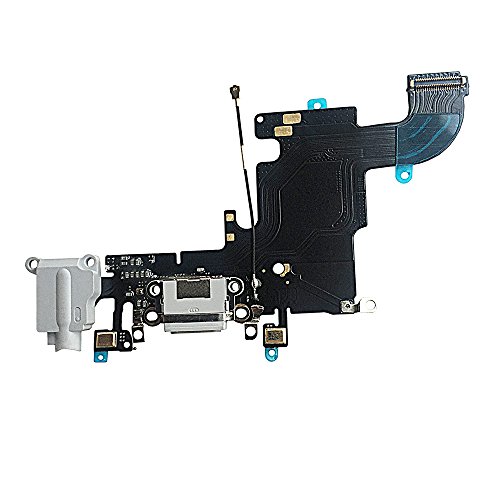Johncase OEM Charging Port Dock Connector Flex Cable w/Microphone + Headphone Audio Jack Port Ribbon Replacement Part Compatible for iPhone 6s All Carriers (Light Gray) - Thumbnail 5