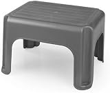 Whitefurze Stool Plastic White Silver 40 cm Brand New view 1