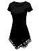Doublju Lace Hem Asymmetrical Tunic Dress Top (Plus size available)