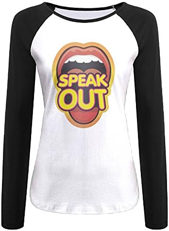 AIJFW Speak Out Game Women's Crewneck Raglan T-Shirt Top XL