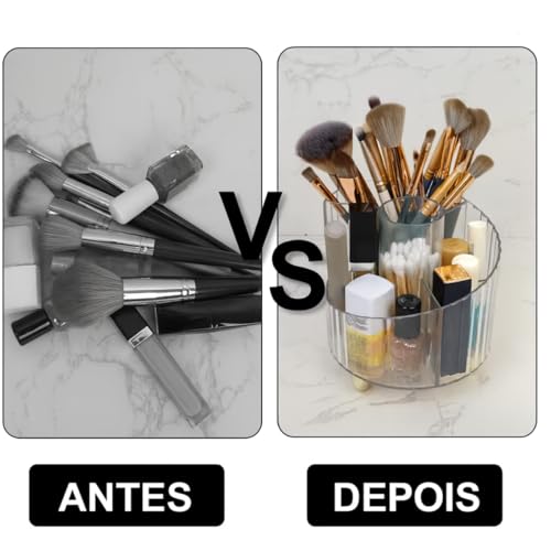 Organizador de Maquiagem Organizador de Pincéis de Maquiagem Beleza Porta Pincel para Viagem em Acrílico Transparente Cor Sortida Design Moderno Compartimentos Divididos Premium